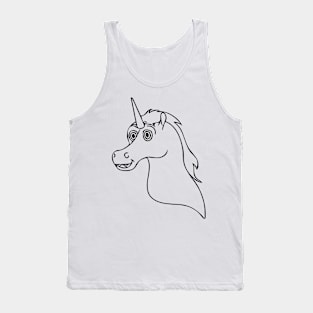 Surprised Unicorn Face Tank Top